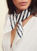 THE BRETON NECKERCHIEF - Black and white printed silk twill scarf - model