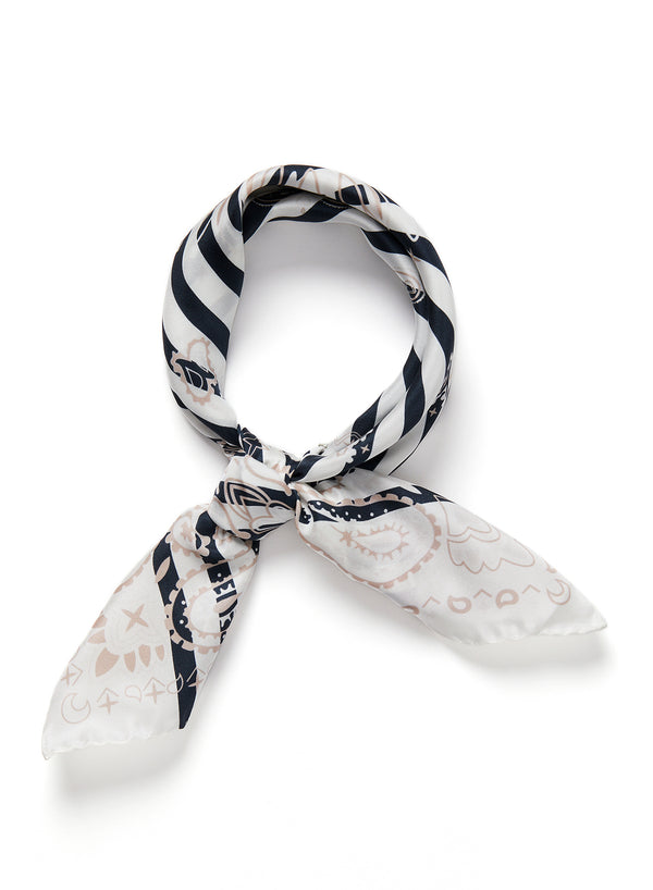 JANE CARR 240146-0229 – The Breton Neckerchief – Silk Twill – Col. Orca - Tied