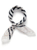 THE BRETON NECKERCHIEF - Black and white printed silk twill scarf - tied