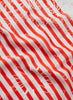 THE BRETON NECKERCHIEF - Red and pale grey printed cotton and silk scarf - detail