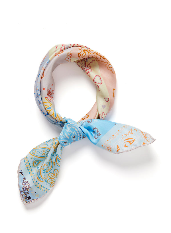 JANE CARR 240146B-0228 – The Hankie Neckerchief – Silk Twill – Col. Nougat - Tied