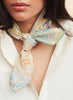 THE HANKIE NECKERCHIEF - Neutral multicolour printed cotton and silk scarf - model