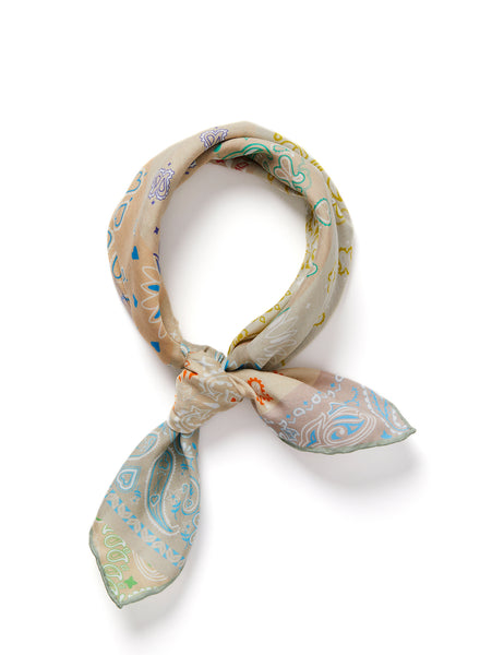 JANE CARR 240146B-2601 – The Hankie Neckerchief – Cotton – Silk – Col. Biscuit - Tied