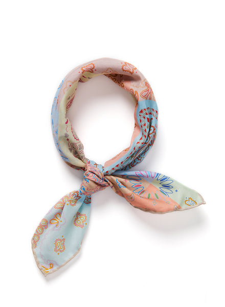 JANE CARR 240146B-2628 – The Hankie Neckerchief – Cotton – Silk – Col. Nougat - Tied