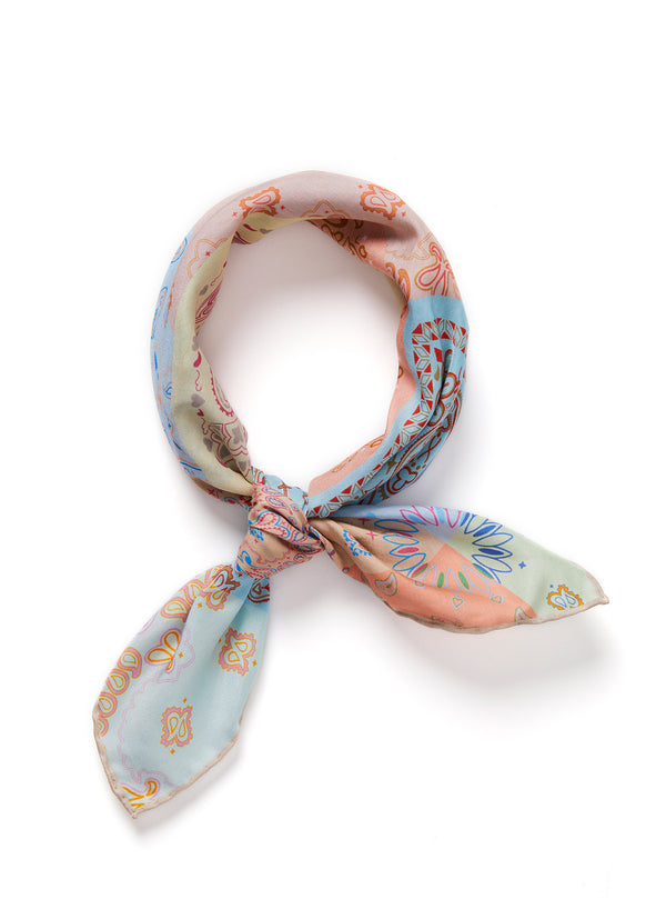 JANE CARR 240146B-2628 – The Hankie Neckerchief – Cotton – Silk – Col. Nougat - Tied