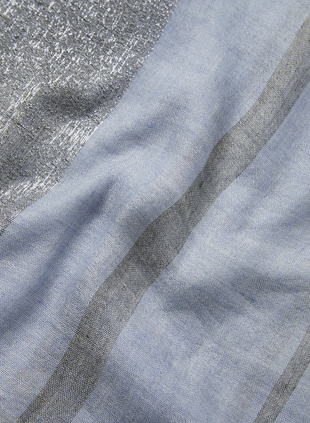 JANE CARR 240172C-7237 – The Solitaire – Cashmere – Linen - Lurex – Col. Smoke Blue - Detail