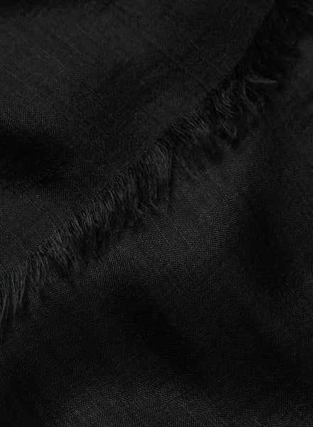 THE CLOUD - Black sheer modal and cashmere-blend wrap - detail