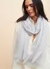 THE CLOUD - Pale grey sheer modal and cashmere-blend wrap - model