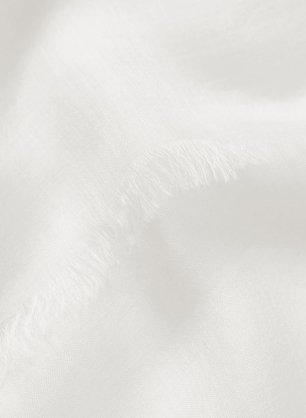 THE CLOUD - White sheer modal and cashmere-blend wrap - detail