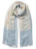 THE TWO-TONE WRAP - Pale blue and cream tie dye modal and cashmere wrap - tied