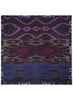 THE IKAT SQUARE - Dark blue and purple printed modal and cashmere scarf - Flat