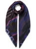 THE IKAT SQUARE - Dark blue and purple printed modal and cashmere scarf - Tied