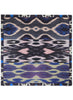 THE IKAT SQUARE - Blue multicolour printed modal and cashmere scarf - Flat