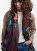 THE PATCH WRAP - Bright multicolour printed modal and cashmere scarf - Model