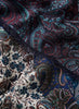 THE PAISLEY WRAP - Tonal blue printed modal and cashmere scarf - Detail