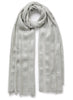 THE SKYLINE - Pale grey cashmere scarf with silver stripes - Tied