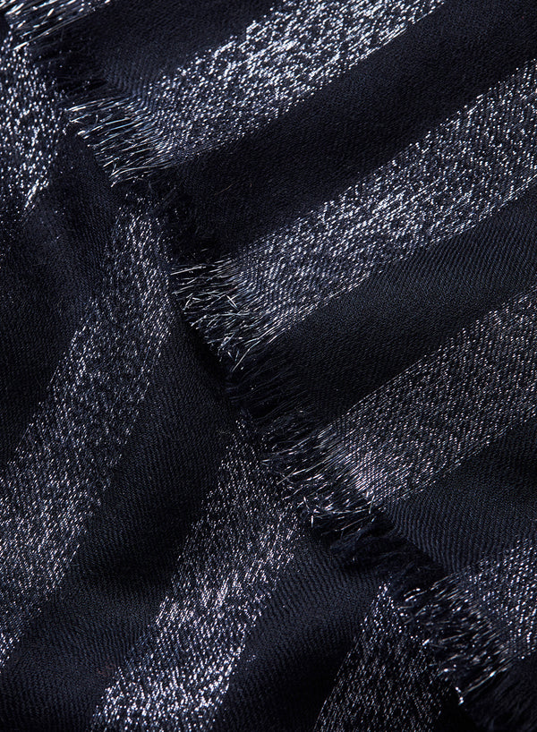 JANECARR 240318-7725 – The Skyline Scarf – Cashmere – Lurex – Col. Navy - detail