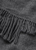 THE CHALET SQUARE - Dark grey fringed pure cashmere scarf - Detail