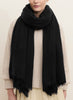JANE CARR, THE LUXE - Black oversized cashmere knit wrap - female model