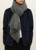 THE LUXE - Dark grey oversized cashmere knit wrap - male model