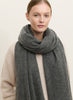 THE LUXE - Dark grey oversized cashmere knit wrap - model