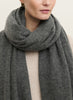 THE LUXE - Dark grey oversized cashmere knit wrap - female model