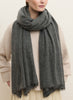THE LUXE - Dark grey oversized cashmere knit wrap - female model