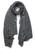 THE LUXE - Dark grey oversized cashmere knit wrap - Tied