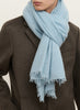 THE LUXE - Light blue oversized cashmere knit wrap - male model