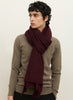 JANE CARR, THE LUXE - Burgundy oversized cashmere knit wrap - male model