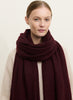 JANE CARR, THE LUXE - Burgundy oversized cashmere knit wrap - model