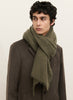 THE LUXE - Khaki green oversized cashmere knit wrap - male model