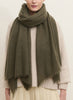 THE LUXE - Khaki green oversized cashmere knit wrap - Female model