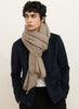 JANE CARR The Luxe in Taupe, taupe oversized pure cashmere knit wrap - male model