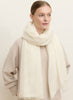 THE LUXE - White oversized cashmere knit wrap - model