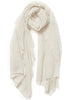 THE LUXE - White oversized cashmere knit wrap - Tied