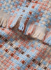 THE PLAID SCARF - Blue, pink and neutral checked wool and cashmere scarf - Detail