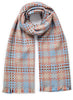 THE PLAID SCARF - Blue, pink and neutral checked wool and cashmere scarf - Tied