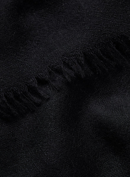 THE LÉGÈRE - Black fine pure cashmere scarf - Detail