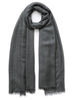 THE LÉGÈRE - Dark grey fine pure cashmere scarf - Tied