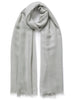 THE LÉGÈRE - Pale grey fine pure cashmere scarf - Tied