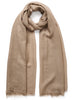 THE LÉGÈRE - Taupe fine pure cashmere scarf - Tied