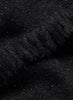 THE GLACIALE - Black bouclé cashmere scarf with silver Lurex - Detail