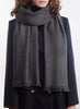 THE GLACIALE - Dark grey bouclé cashmere scarf with silver Lurex - Model