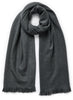 THE GLACIALE - Dark grey bouclé cashmere scarf with silver Lurex - Tied