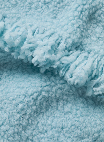 THE TEDDY - Light blue textured wool cashmere scarf - Detail