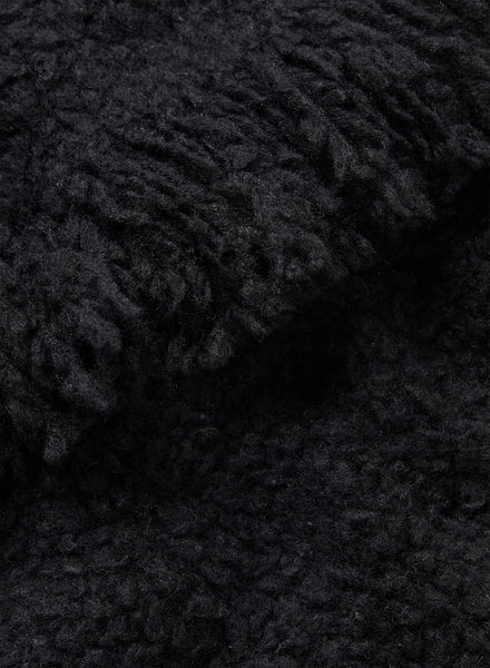 THE TEDDY - Black textured wool cashmere scarf - Detail