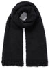 THE TEDDY - Black textured wool cashmere scarf - Tied