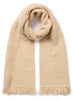 THE TEDDY SCARF - Warm beige textured wool cashmere scarf - Tied