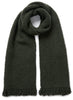 THE TEDDY SCARF - Dark green textured wool cashmere scarf - Tied